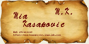 Mia Kasapović vizit kartica